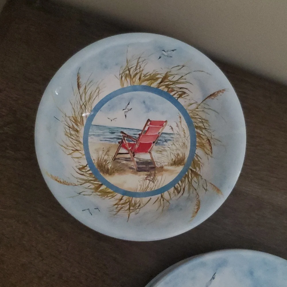 Certified International Ocean View Melamine Dishes NWOT